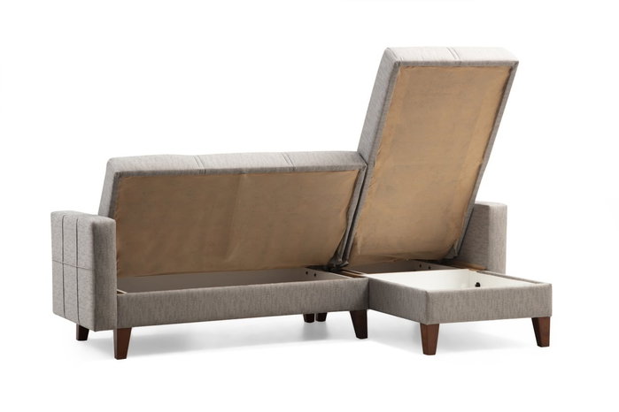Atelier Del Sofa Polya - Sofá cama esquinero Gris claro